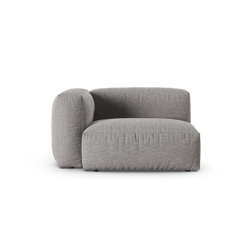 Martina Modulares Sofa Sitzelement, Linke Seite, Sitztiefe 90 cm, aus Strukturierter Stoff in Hellgrau (Boston Light Grey), 120x120 cm von Micadoni – Bild 1