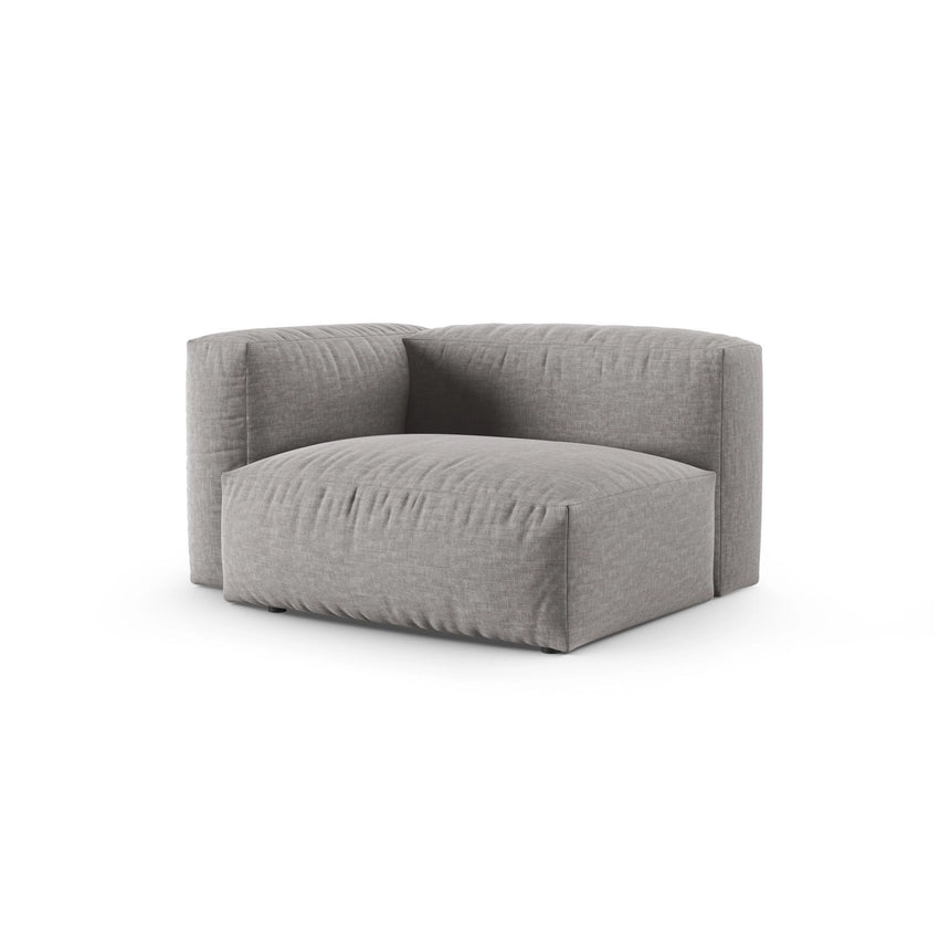 Martina Modulares Sofa Sitzelement, Linke Seite, Sitztiefe 90 cm, aus Strukturierter Stoff in Hellgrau (Boston Light Grey), 120x120 cm von Micadoni – Bild 3
