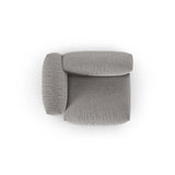 Martina Modulares Sofa Sitzelement, Linke Seite, Sitztiefe 90 cm, aus Strukturierter Stoff in Hellgrau (Boston Light Grey), 120x120 cm von Micadoni – Bild 5