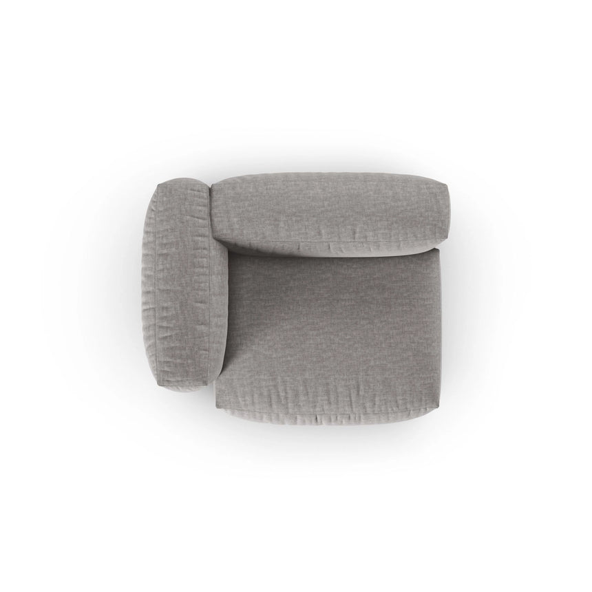 Martina Modulares Sofa Sitzelement, Linke Seite, Sitztiefe 90 cm, aus Strukturierter Stoff in Hellgrau (Boston Light Grey), 120x120 cm von Micadoni – Bild 5