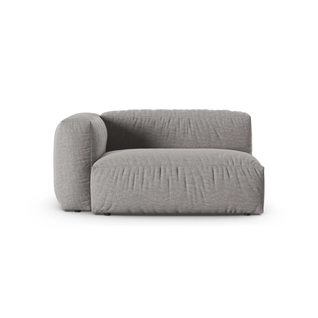 Martina Modulares Sofa Sitzelement, Linke Seite, Sitztiefe 90 cm, aus Strukturierter Stoff in Hellgrau (Boston Light Grey), 160x120 cm von Micadoni – Bild 1