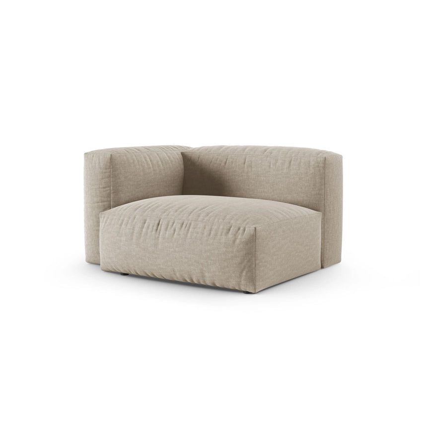 Martina Modulares Sofa Sitzelement, Linke Seite, Sitztiefe 90 cm, aus Strukturierter Stoff in Leichtes Beige (Boston Toffee), 120x120 cm von Micadoni – Bild 3