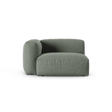 Martina Modulares Sofa Sitzelement, Linke Seite, Sitztiefe 90 cm, aus Strukturierter Stoff in Moosgrün (Boston Water Green), 120x120 cm von Micadoni – Bild 1