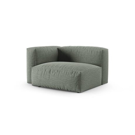 Martina Modulares Sofa Sitzelement, Linke Seite, Sitztiefe 90 cm, aus Strukturierter Stoff in Moosgrün (Boston Water Green), 120x120 cm von Micadoni – Bild 3