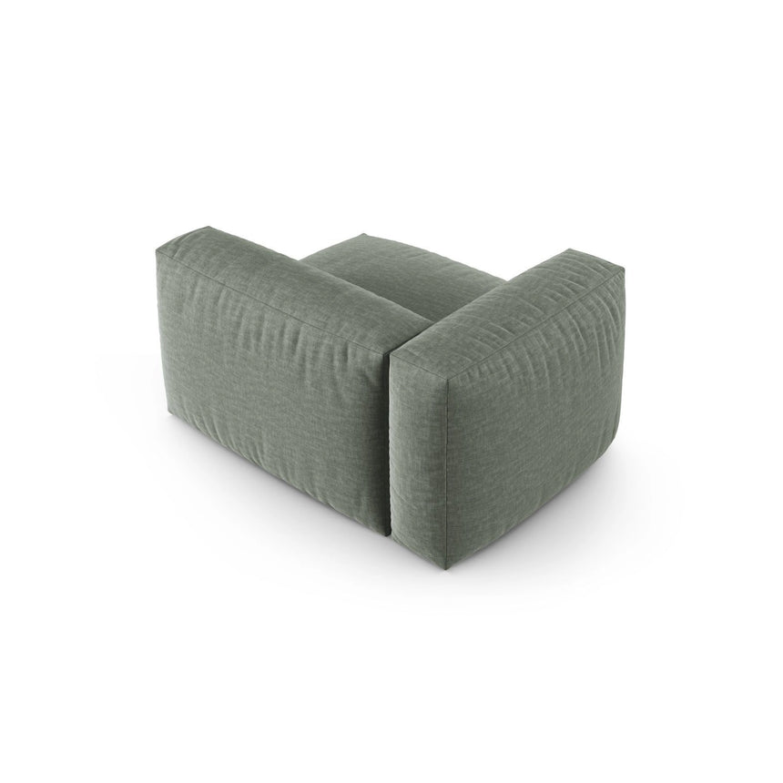 Martina Modulares Sofa Sitzelement, Linke Seite, Sitztiefe 90 cm, aus Strukturierter Stoff in Moosgrün (Boston Water Green), 120x120 cm von Micadoni – Bild 4