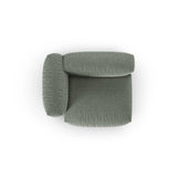 Martina Modulares Sofa Sitzelement, Linke Seite, Sitztiefe 90 cm, aus Strukturierter Stoff in Moosgrün (Boston Water Green), 120x120 cm von Micadoni – Bild 5