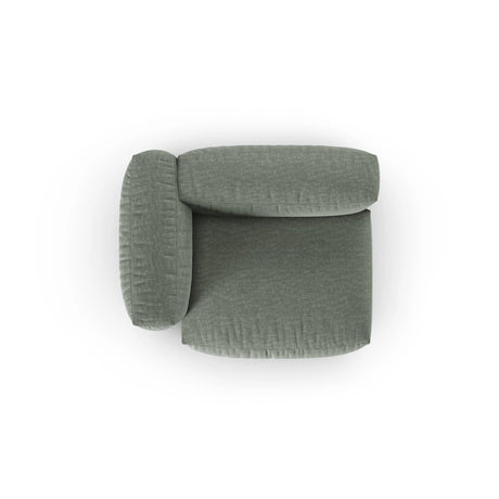 Martina Modulares Sofa Sitzelement, Linke Seite, Sitztiefe 90 cm, aus Strukturierter Stoff in Moosgrün (Boston Water Green), 120x120 cm von Micadoni – Bild 5