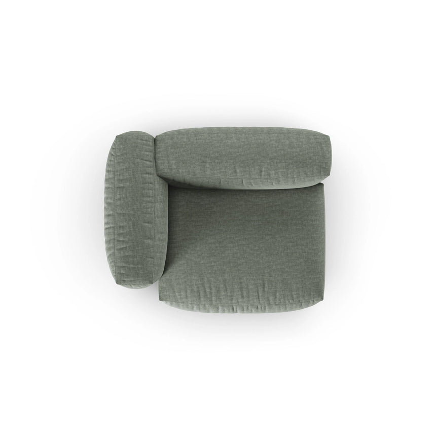 Martina Modulares Sofa Sitzelement, Linke Seite, Sitztiefe 90 cm, aus Strukturierter Stoff in Moosgrün (Boston Water Green), 120x120 cm von Micadoni – Bild 5