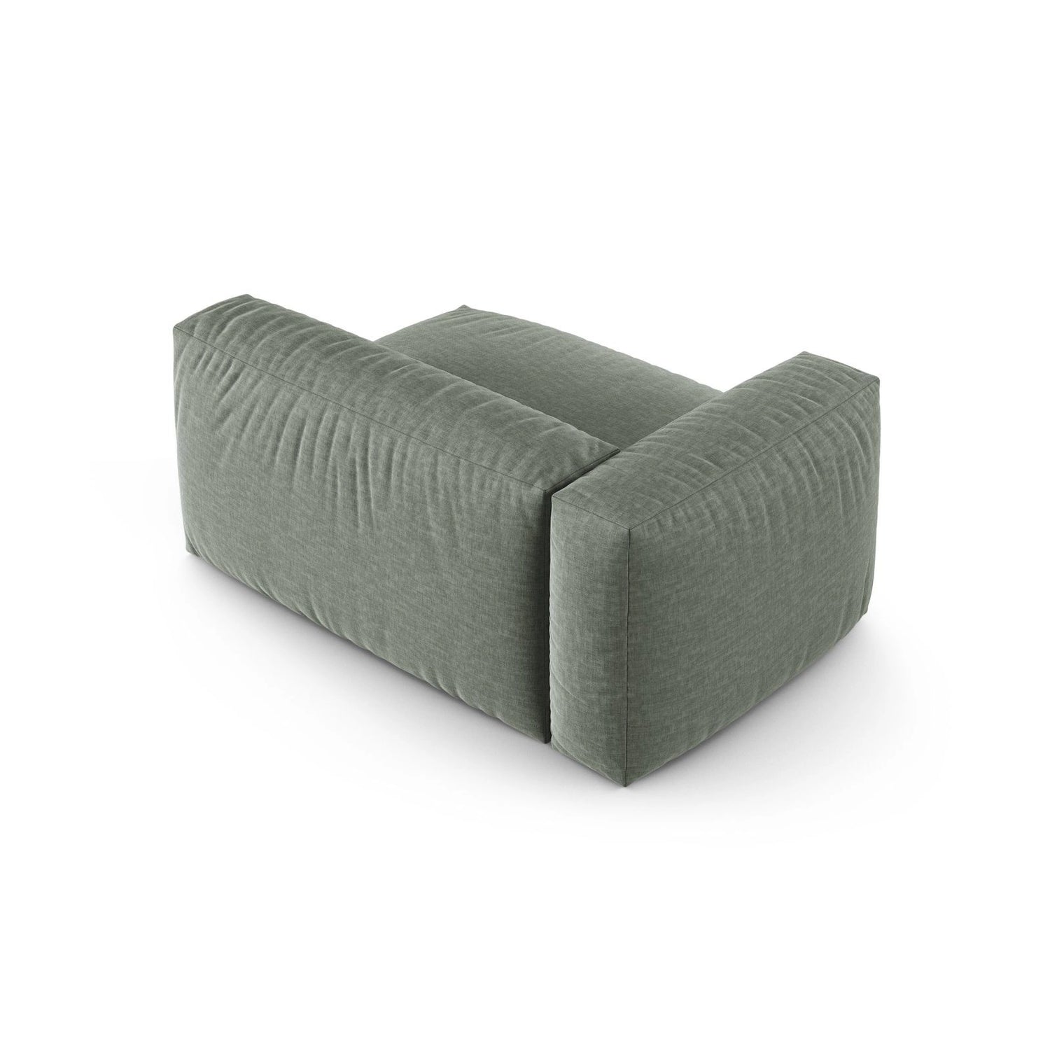 Martina Modulares Sofa Sitzelement, Linke Seite, Sitztiefe 90 cm, aus Strukturierter Stoff in Moosgrün (Boston Water Green), 160x120 cm von Micadoni – Bild 4