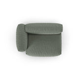 Martina Modulares Sofa Sitzelement, Linke Seite, Sitztiefe 90 cm, aus Strukturierter Stoff in Moosgrün (Boston Water Green), 160x120 cm von Micadoni – Bild 5
