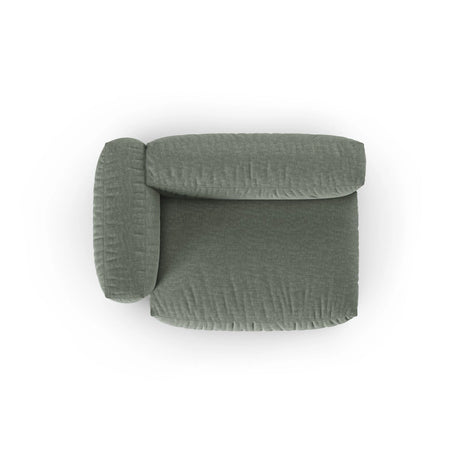 Martina Modulares Sofa Sitzelement, Linke Seite, Sitztiefe 90 cm, aus Strukturierter Stoff in Moosgrün (Boston Water Green), 160x120 cm von Micadoni – Bild 5