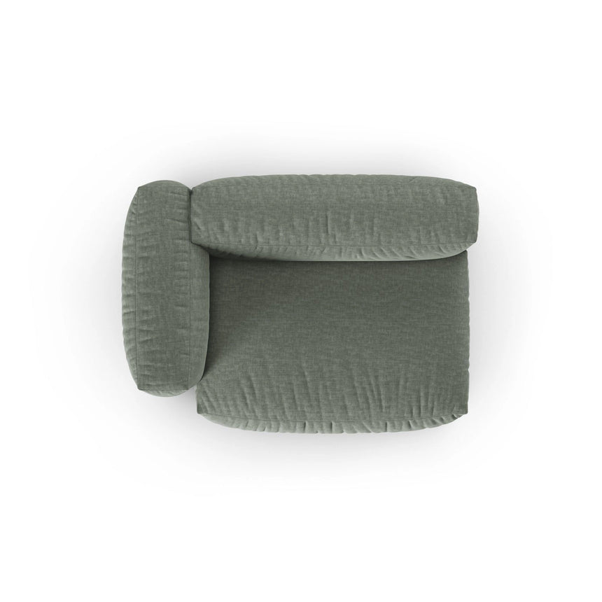 Martina Modulares Sofa Sitzelement, Linke Seite, Sitztiefe 90 cm, aus Strukturierter Stoff in Moosgrün (Boston Water Green), 160x120 cm von Micadoni – Bild 5