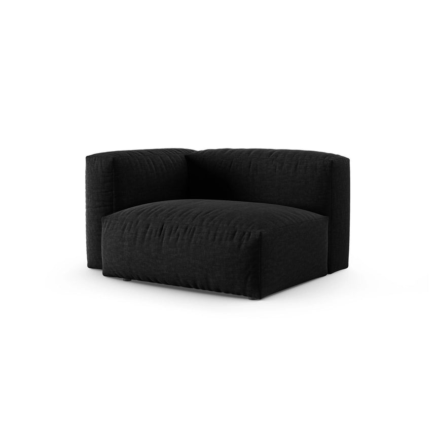Martina Modulares Sofa Sitzelement, Linke Seite, Sitztiefe 90 cm, aus Strukturierter Stoff in Schwarz (Boston Black), 120x120 cm von Micadoni – Bild 3