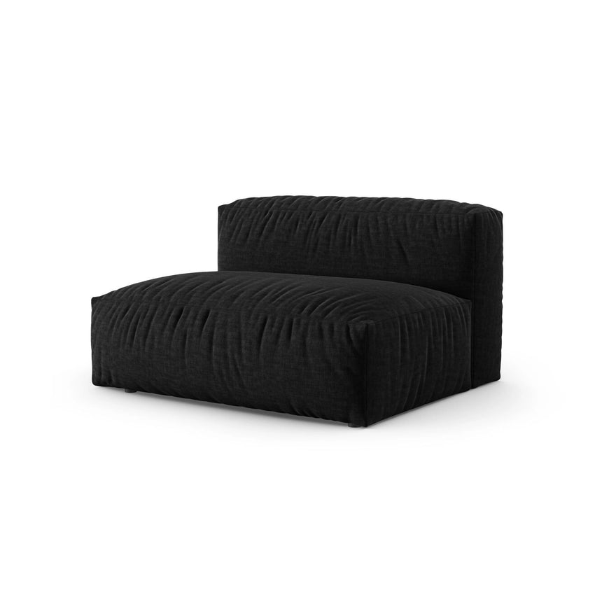 Martina Modulares Sofa Sitzelement, Linke Seite, Sitztiefe 90 cm, aus Strukturierter Stoff in Schwarz (Boston Black), 160x120 cm von Micadoni – Bild 3