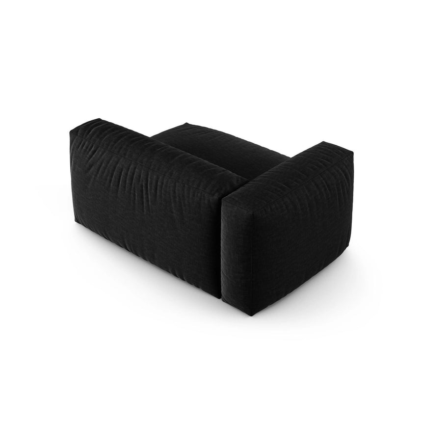 Martina Modulares Sofa Sitzelement, Linke Seite, Sitztiefe 90 cm, aus Strukturierter Stoff in Schwarz (Boston Black), 160x120 cm von Micadoni – Bild 4