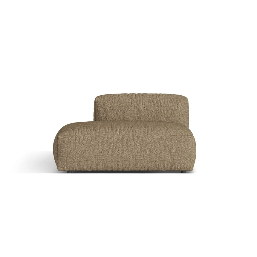 Martina Modulares Sofa Sitzelement, Linke Seite, aus Boucle in Cappuccino (Monet Cappucino), 133x106 cm von Micadoni – Bild 1