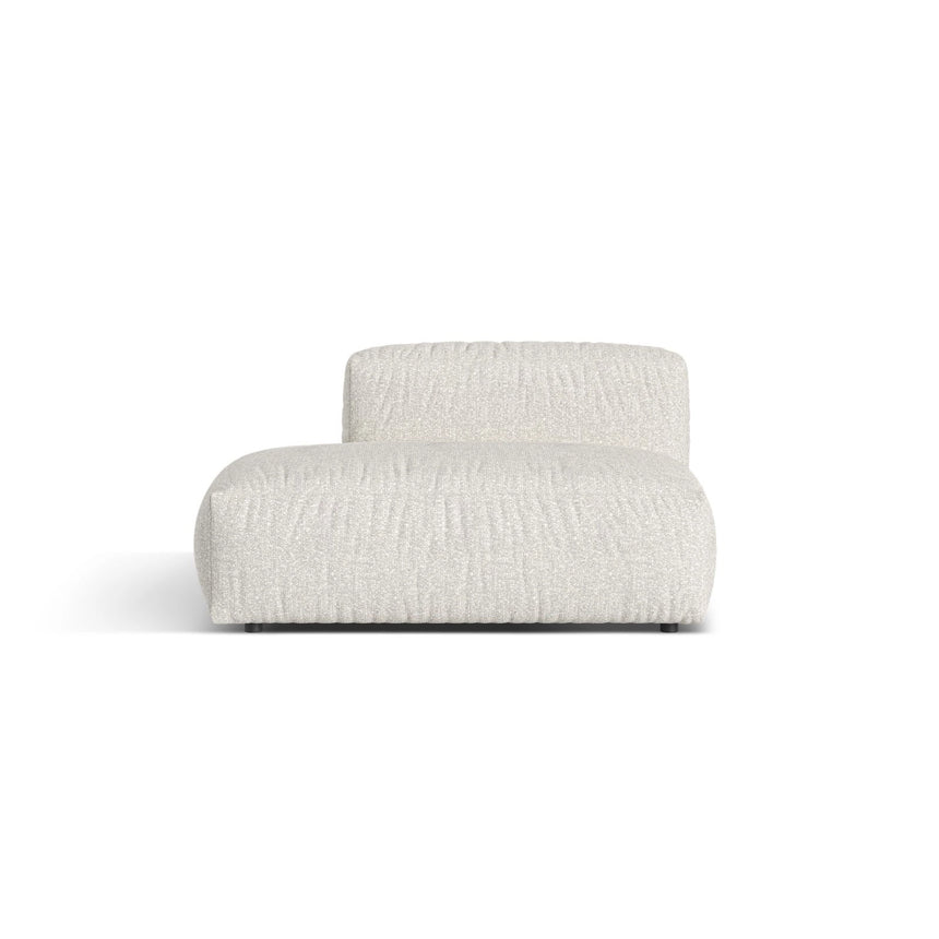 Martina Modulares Sofa Sitzelement, Linke Seite, aus Boucle in Grau Beige meliert (Monet Pearl), 133x106 cm von Micadoni – Bild 1
