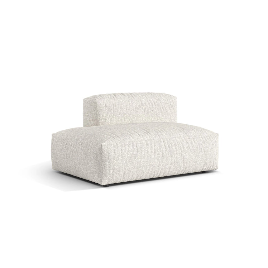 Martina Modulares Sofa Sitzelement, Linke Seite, aus Boucle in Grau Beige meliert (Monet Pearl), 133x106 cm von Micadoni – Bild 3