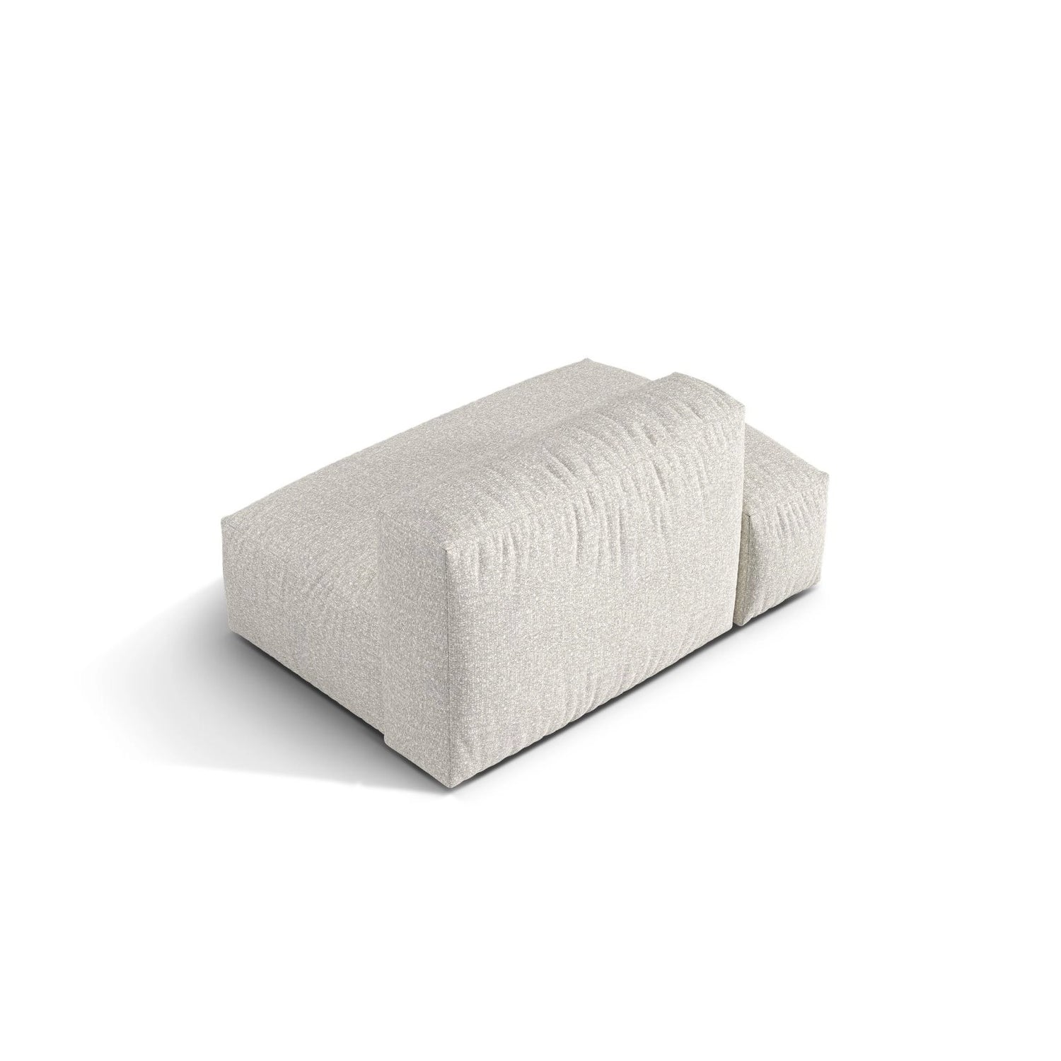 Martina Modulares Sofa Sitzelement, Linke Seite, aus Boucle in Grau Beige meliert (Monet Pearl), 133x106 cm von Micadoni – Bild 4