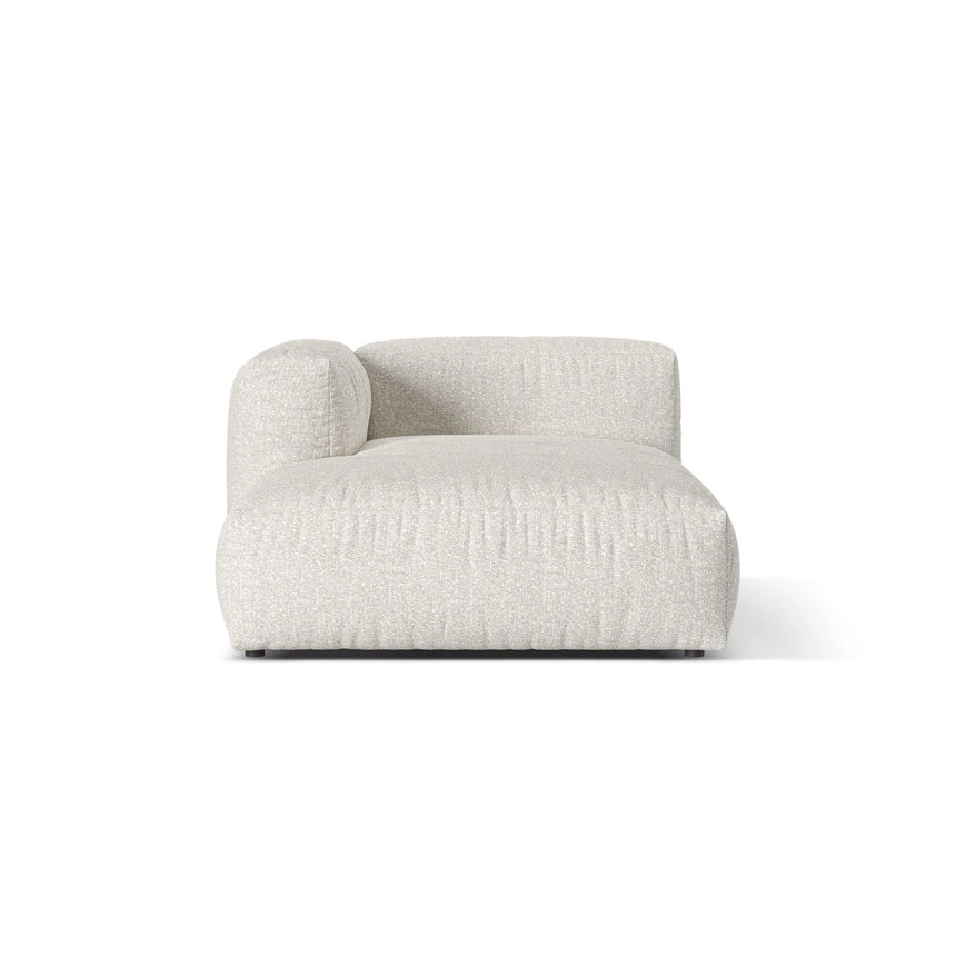 Martina Modulares Sofa Sitzelement, Linke Seite, aus Boucle in Grau Beige meliert (Monet Pearl), 176x120 cm von Micadoni – Bild 1