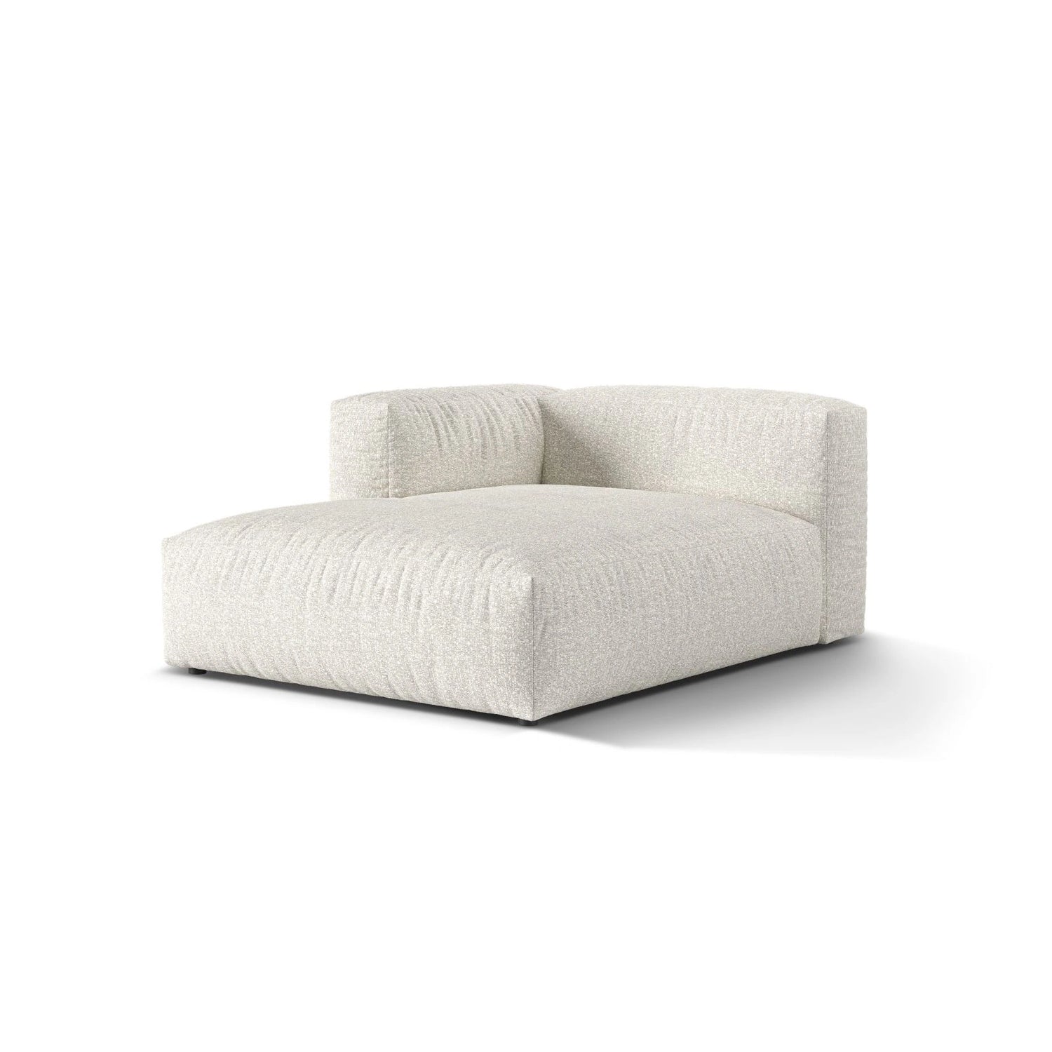 Martina Modulares Sofa Sitzelement, Linke Seite, aus Boucle in Grau Beige meliert (Monet Pearl), 176x120 cm von Micadoni – Bild 3