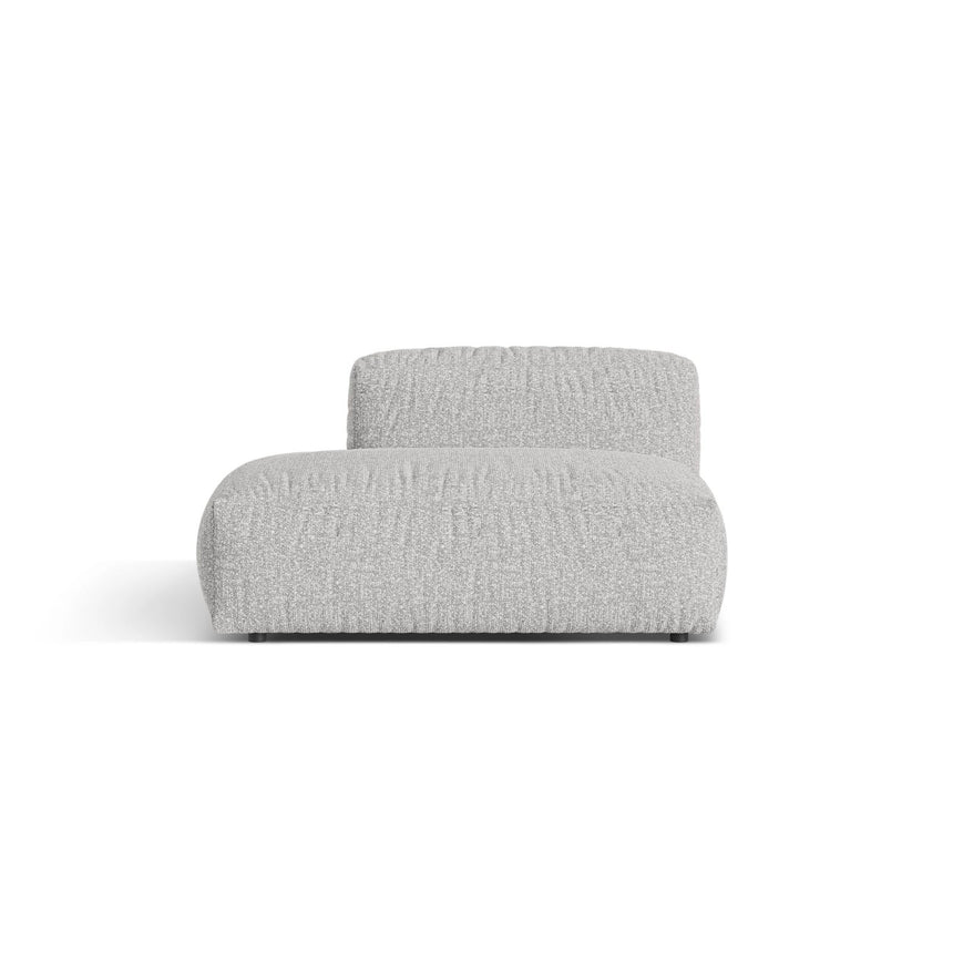 Martina Modulares Sofa Sitzelement, Linke Seite, aus Boucle in Silber (Monet Silver), 133x106 cm von Micadoni – Bild 1