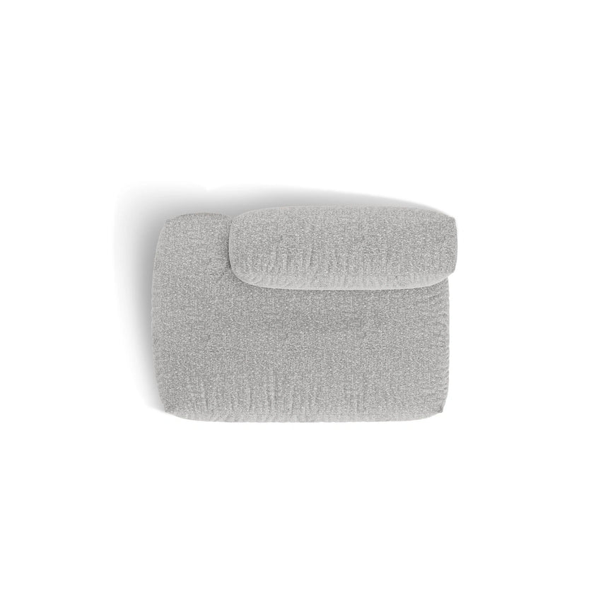 Martina Modulares Sofa Sitzelement, Linke Seite, aus Boucle in Silber (Monet Silver), 133x106 cm von Micadoni – Bild 5