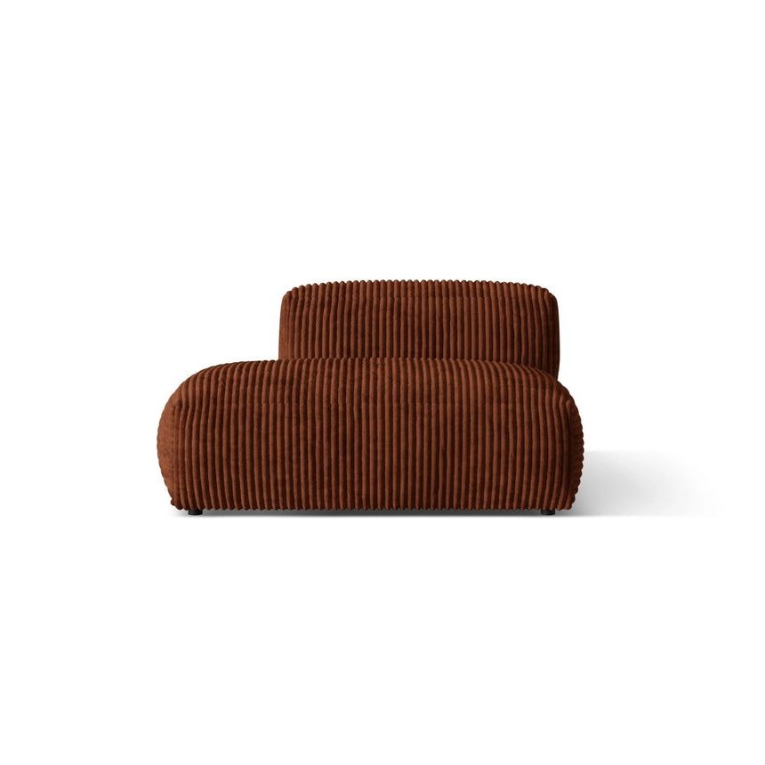 Martina Modulares Sofa Sitzelement, Linke Seite, aus Cord in Brick (Tilia 52), 133x106 cm von Micadoni – Bild 1