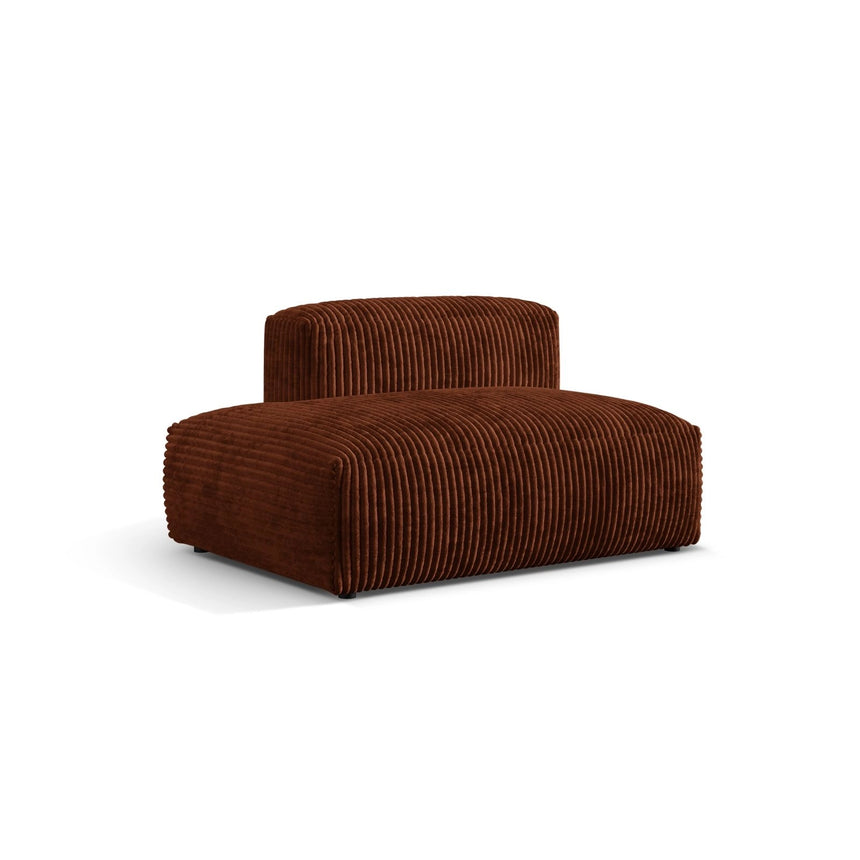 Martina Modulares Sofa Sitzelement, Linke Seite, aus Cord in Brick (Tilia 52), 133x106 cm von Micadoni – Bild 3