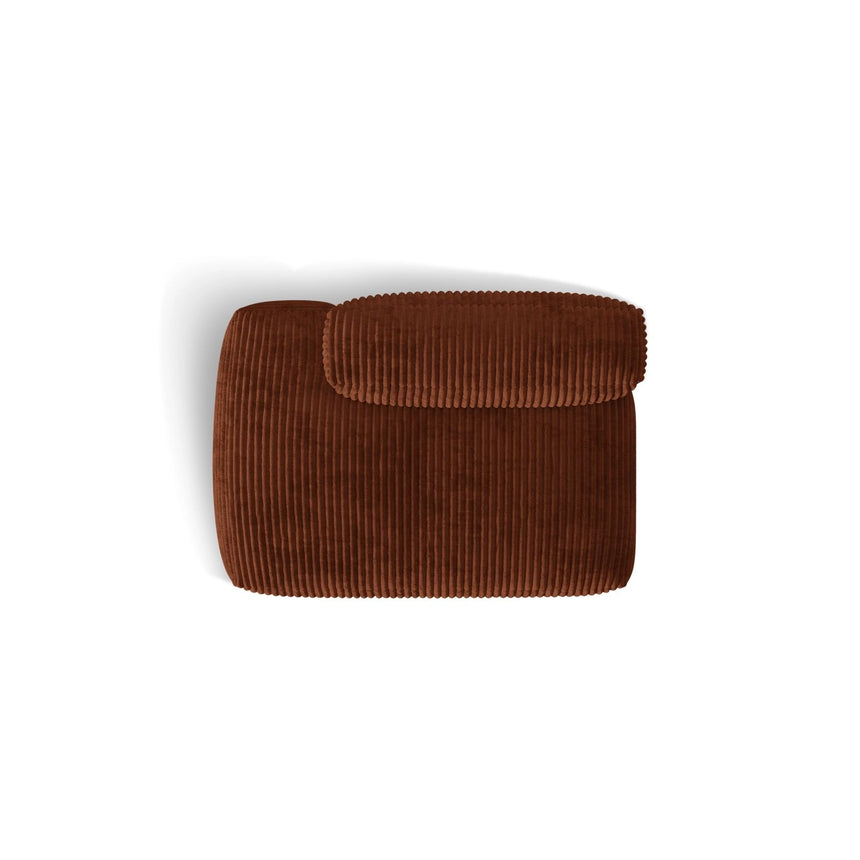 Martina Modulares Sofa Sitzelement, Linke Seite, aus Cord in Brick (Tilia 52), 133x106 cm von Micadoni – Bild 5