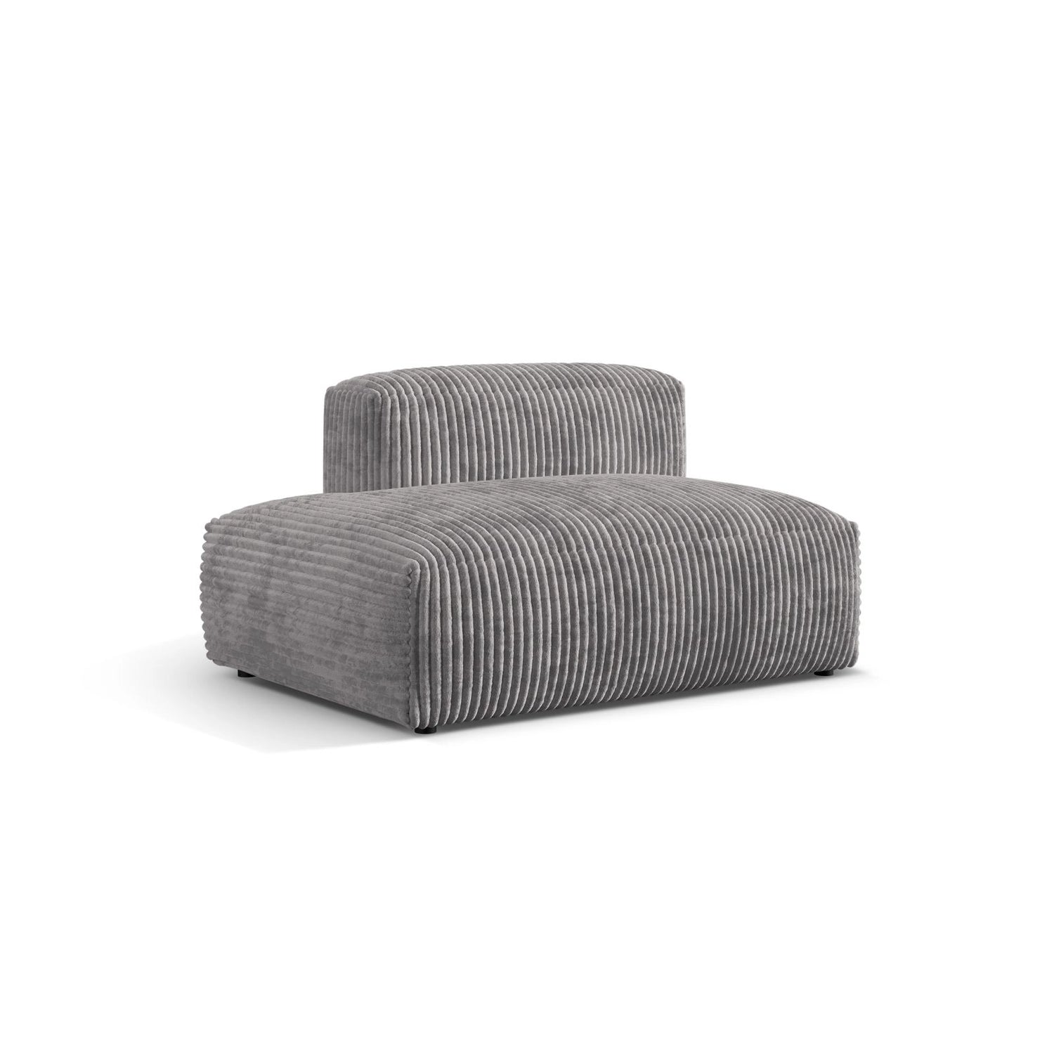 Martina Modulares Sofa Sitzelement, Linke Seite, aus Cord in Hellgrau (Tilia 86), 133x106 cm von Micadoni – Bild 3