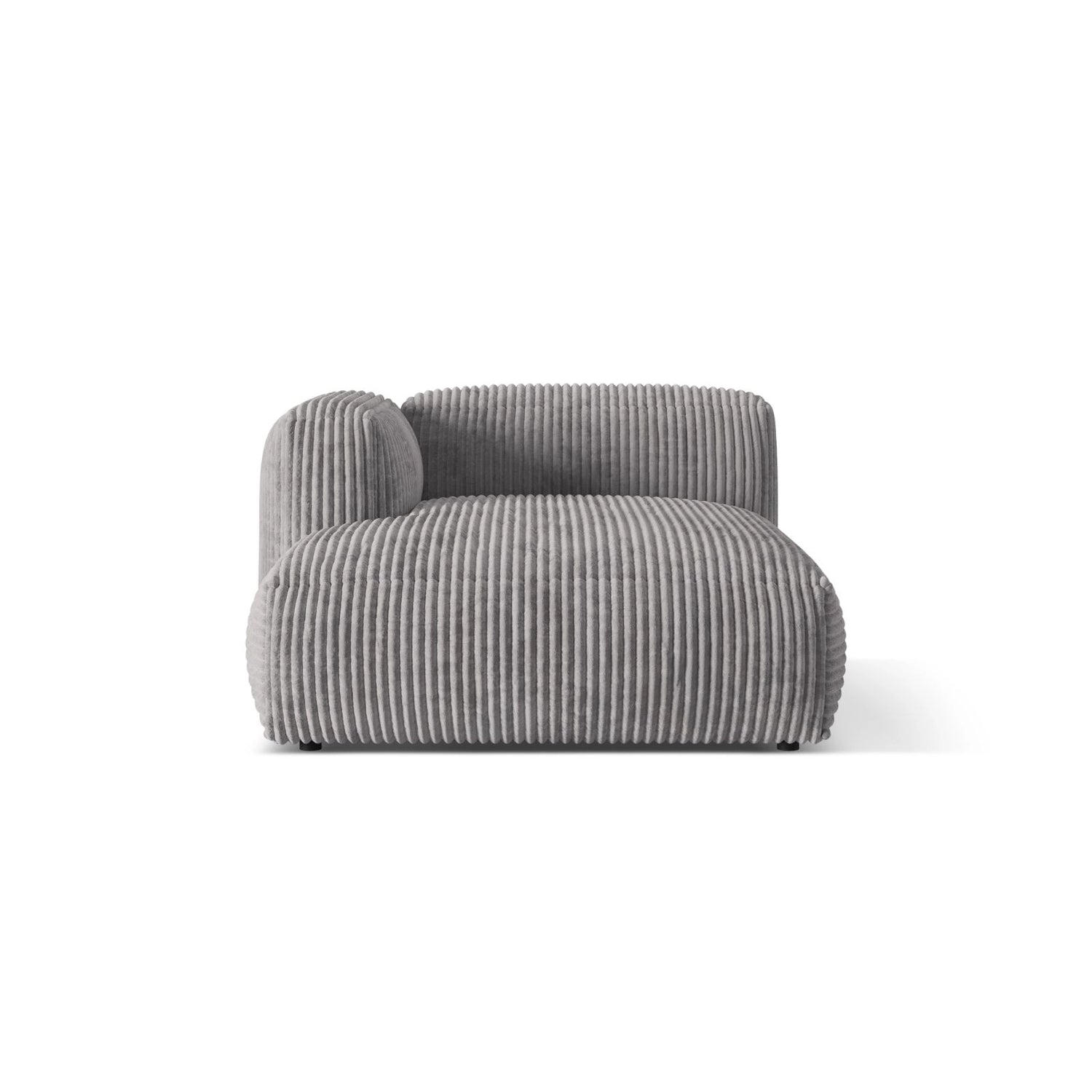 Martina Modulares Sofa Sitzelement, Linke Seite, aus Cord in Hellgrau (Tilia 86), 176x120 cm von Micadoni – Bild 1