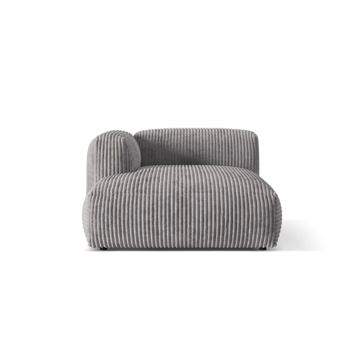 Martina Modulares Sofa Sitzelement, Linke Seite, aus Cord in Hellgrau (Tilia 86), 176x120 cm von Micadoni – Bild 1