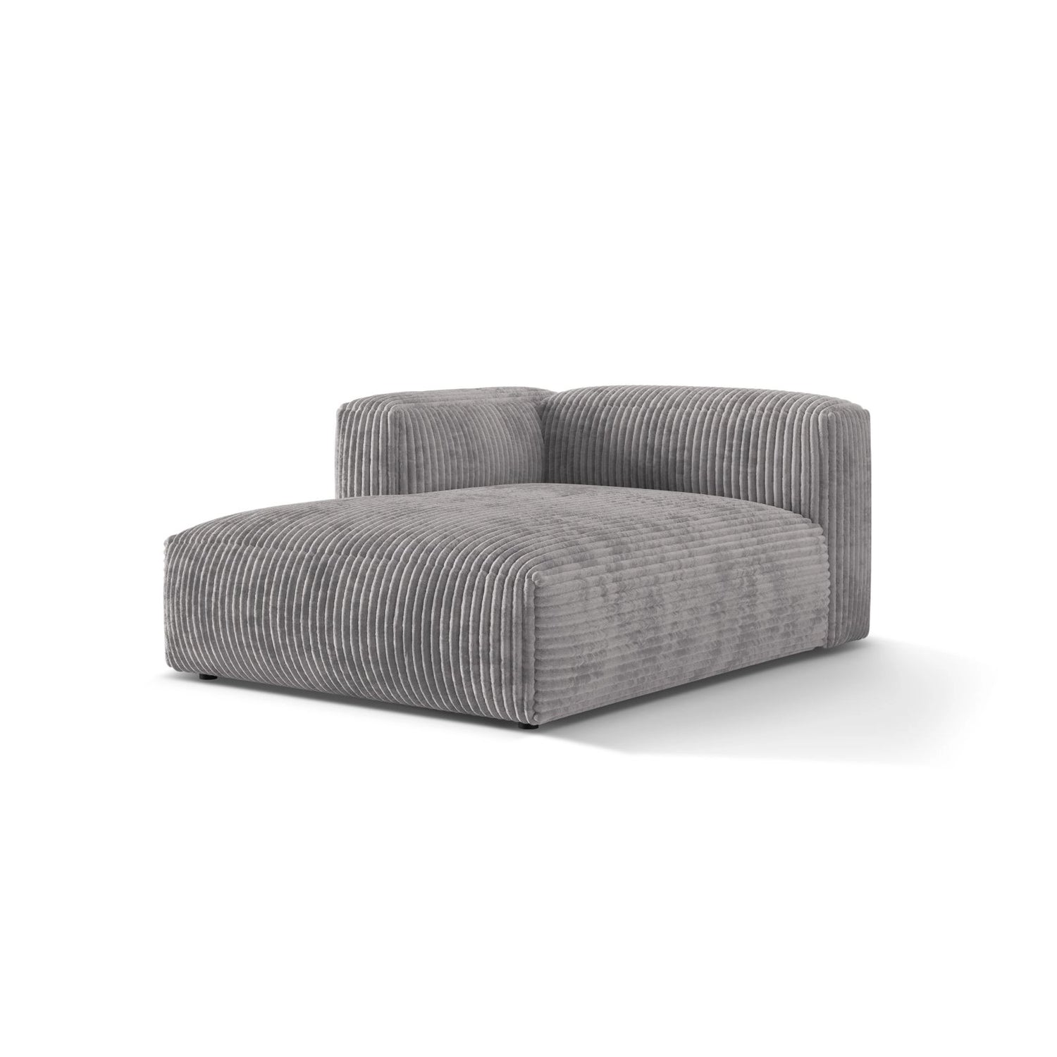 Martina Modulares Sofa Sitzelement, Linke Seite, aus Cord in Hellgrau (Tilia 86), 176x120 cm von Micadoni – Bild 3