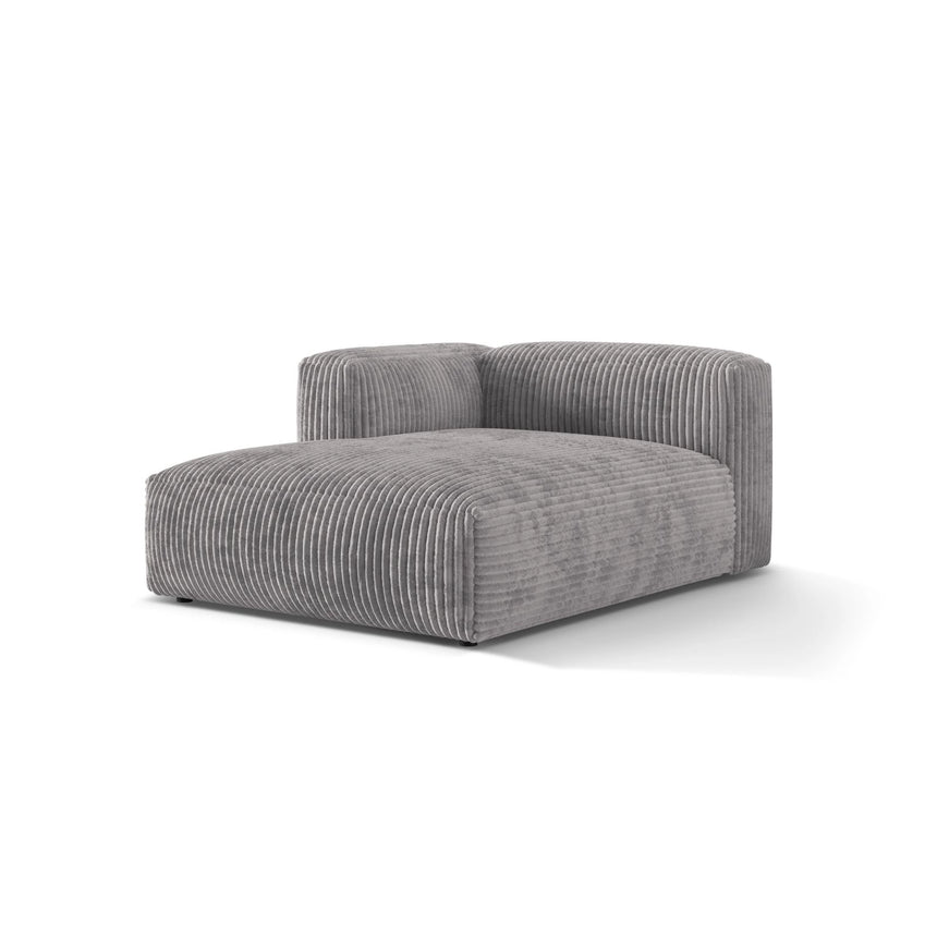 Martina Modulares Sofa Sitzelement, Linke Seite, aus Cord in Hellgrau (Tilia 86), 176x120 cm von Micadoni – Bild 3