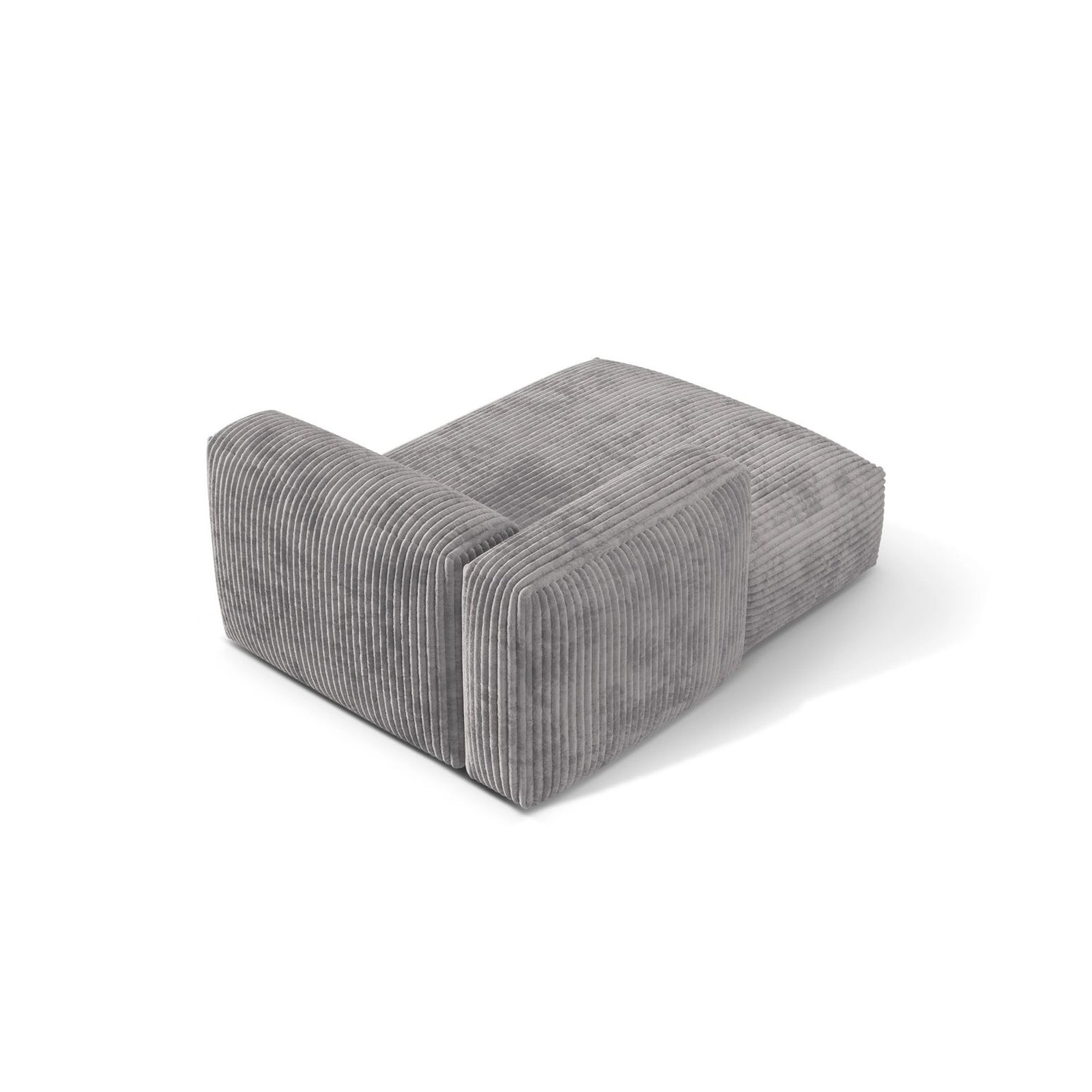Martina Modulares Sofa Sitzelement, Linke Seite, aus Cord in Hellgrau (Tilia 86), 176x120 cm von Micadoni – Bild 4