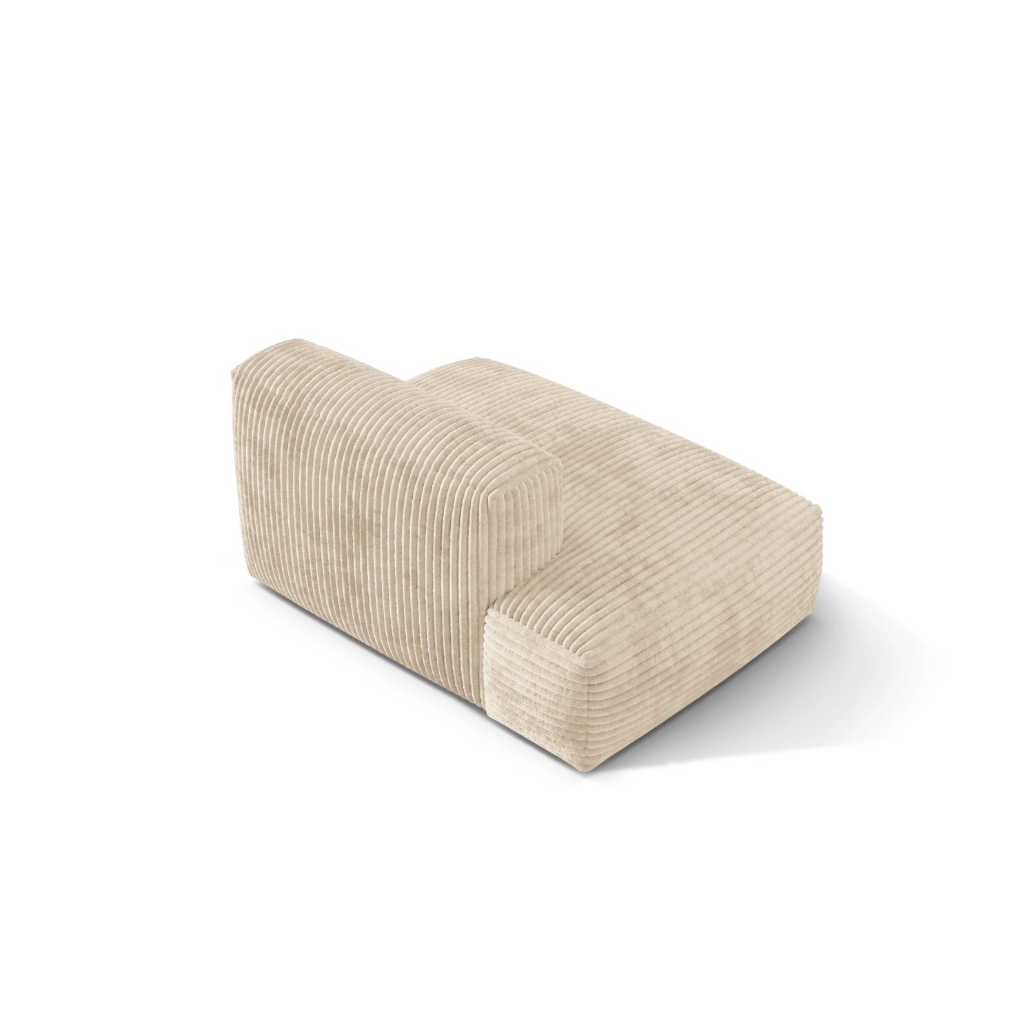 Martina Modulares Sofa Sitzelement, Linke Seite, aus Cord in Leichtes Beige (Tilia 03), 133x106 cm von Micadoni – Bild 4
