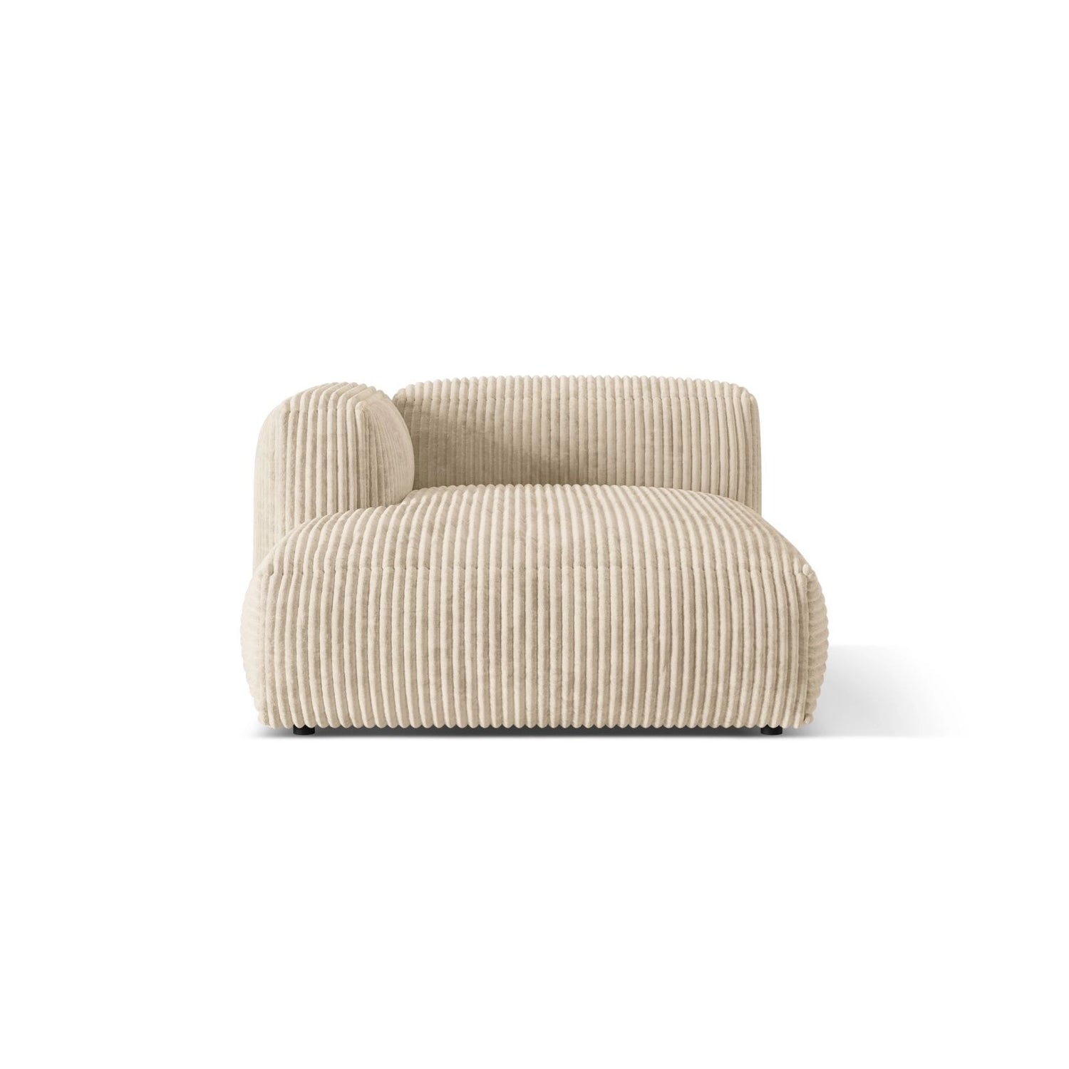 Martina Modulares Sofa Sitzelement, Linke Seite, aus Cord in Leichtes Beige (Tilia 03), 176x120 cm von Micadoni – Bild 1