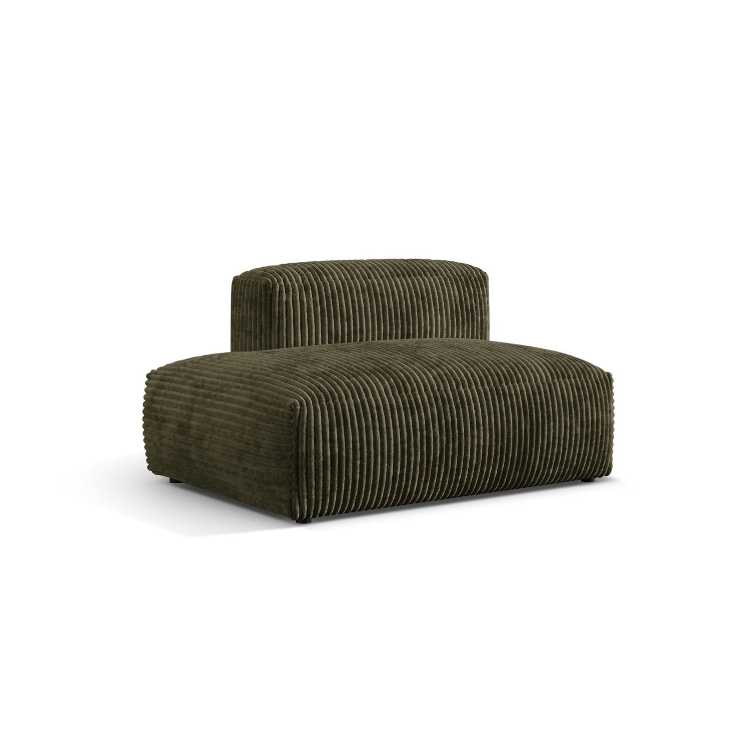 Martina Modulares Sofa Sitzelement, Linke Seite, aus Cord in Moosgrün (Tilia 37), 133x106 cm von Micadoni – Bild 3