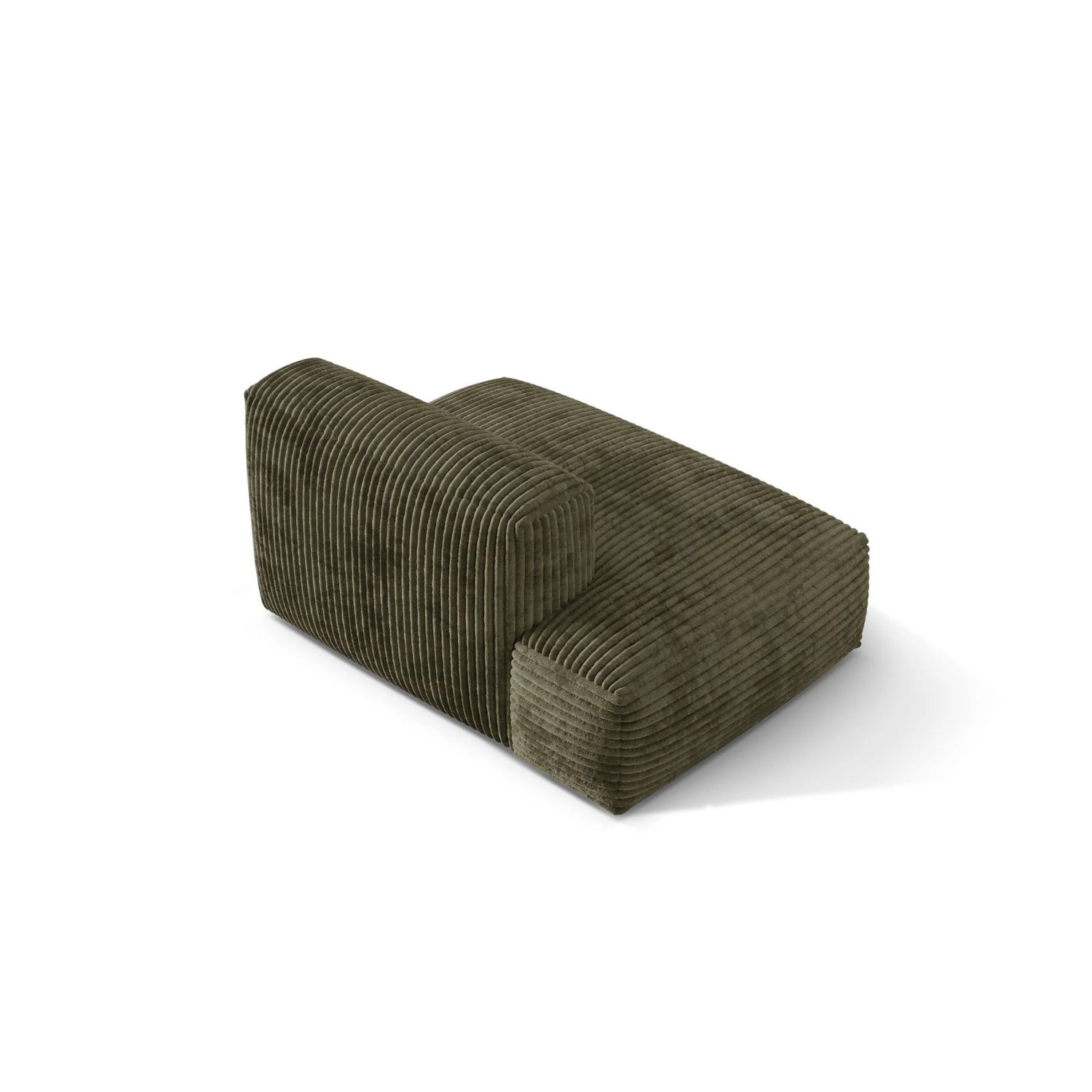 Martina Modulares Sofa Sitzelement, Linke Seite, aus Cord in Moosgrün (Tilia 37), 133x106 cm von Micadoni – Bild 4