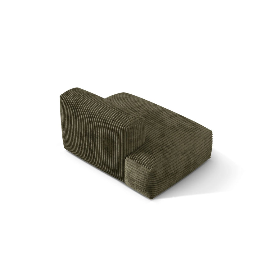 Martina Modulares Sofa Sitzelement, Linke Seite, aus Cord in Moosgrün (Tilia 37), 133x106 cm von Micadoni – Bild 4