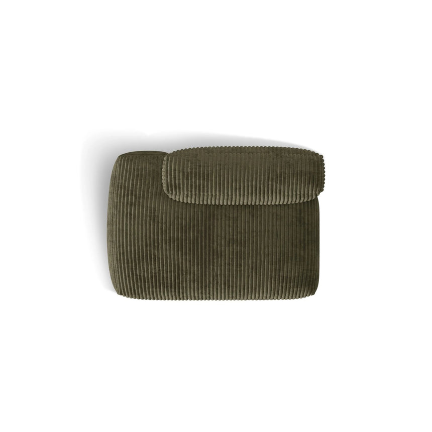 Martina Modulares Sofa Sitzelement, Linke Seite, aus Cord in Moosgrün (Tilia 37), 133x106 cm von Micadoni – Bild 5