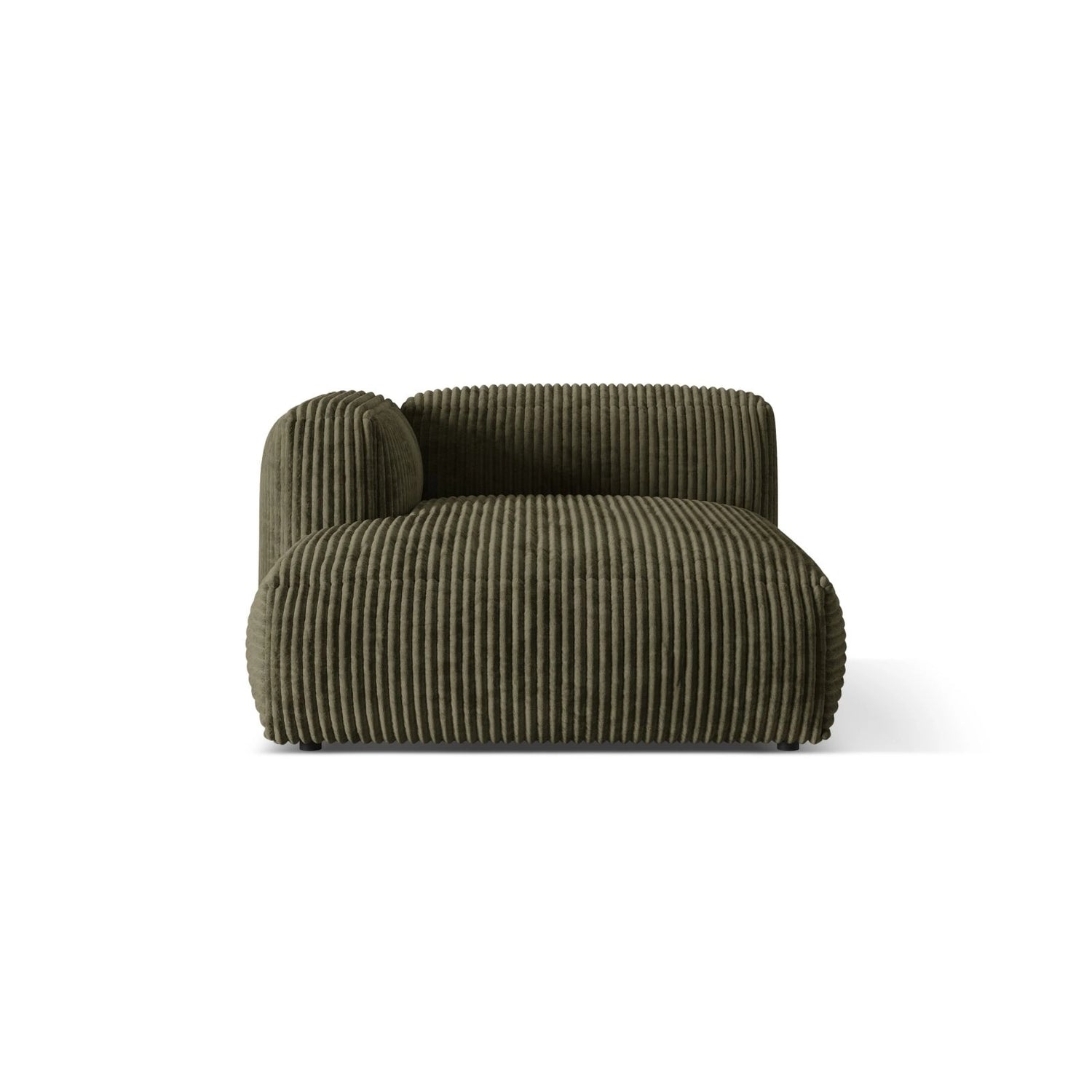 Martina Modulares Sofa Sitzelement, Linke Seite, aus Cord in Moosgrün (Tilia 37), 176x120 cm von Micadoni – Bild 1
