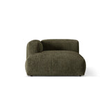 Martina Modulares Sofa Sitzelement, Linke Seite, aus Cord in Moosgrün (Tilia 37), 176x120 cm von Micadoni – Bild 1