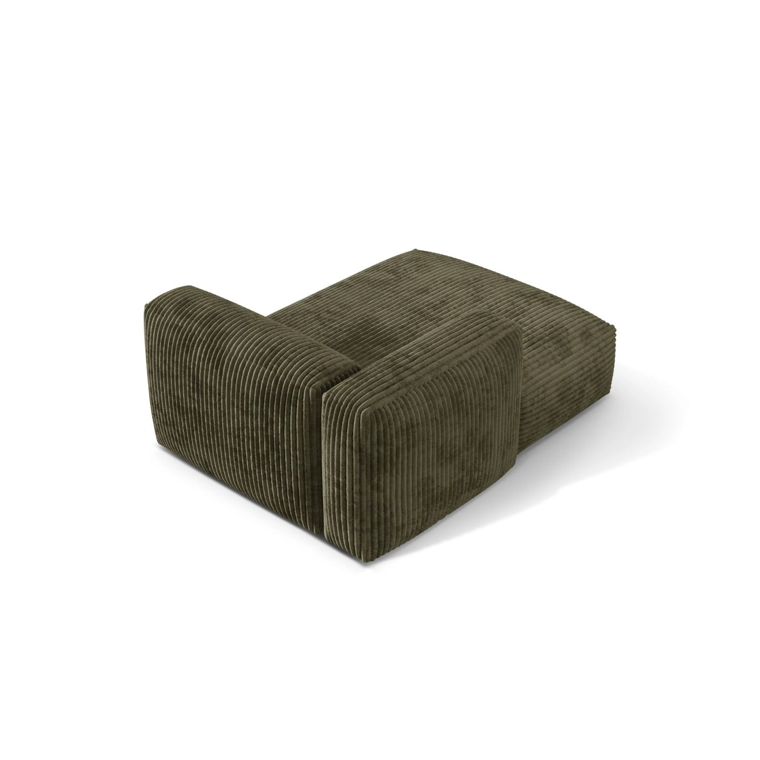 Martina Modulares Sofa Sitzelement, Linke Seite, aus Cord in Moosgrün (Tilia 37), 176x120 cm von Micadoni – Bild 4
