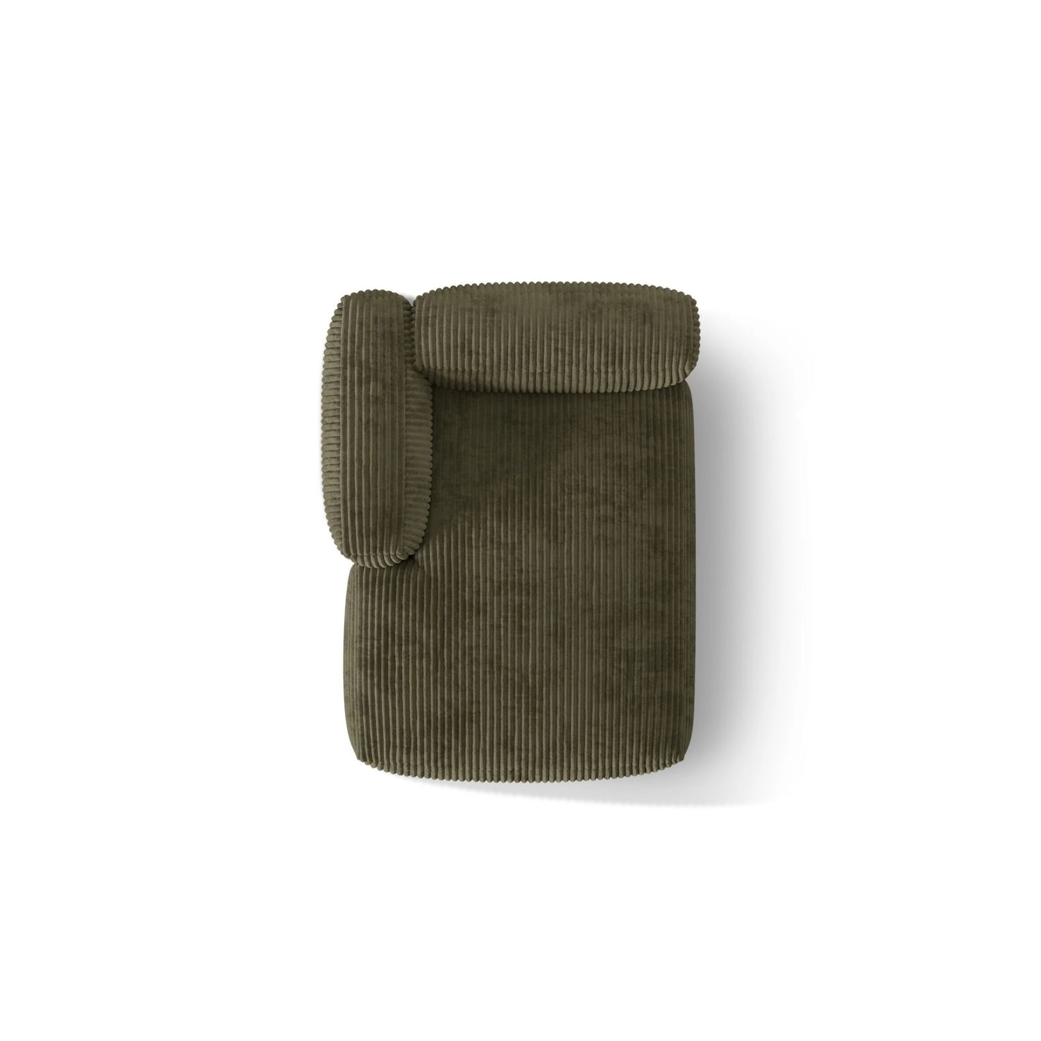 Martina Modulares Sofa Sitzelement, Linke Seite, aus Cord in Moosgrün (Tilia 37), 176x120 cm von Micadoni – Bild 5