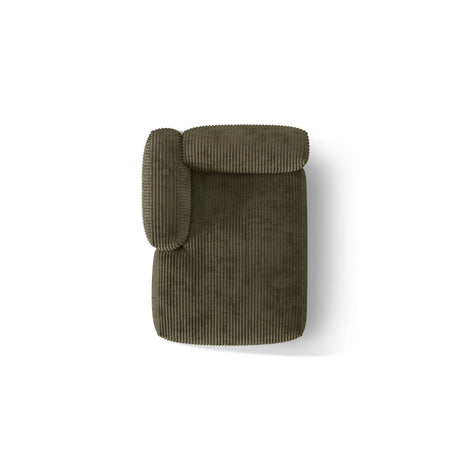 Martina Modulares Sofa Sitzelement, Linke Seite, aus Cord in Moosgrün (Tilia 37), 176x120 cm von Micadoni – Bild 5