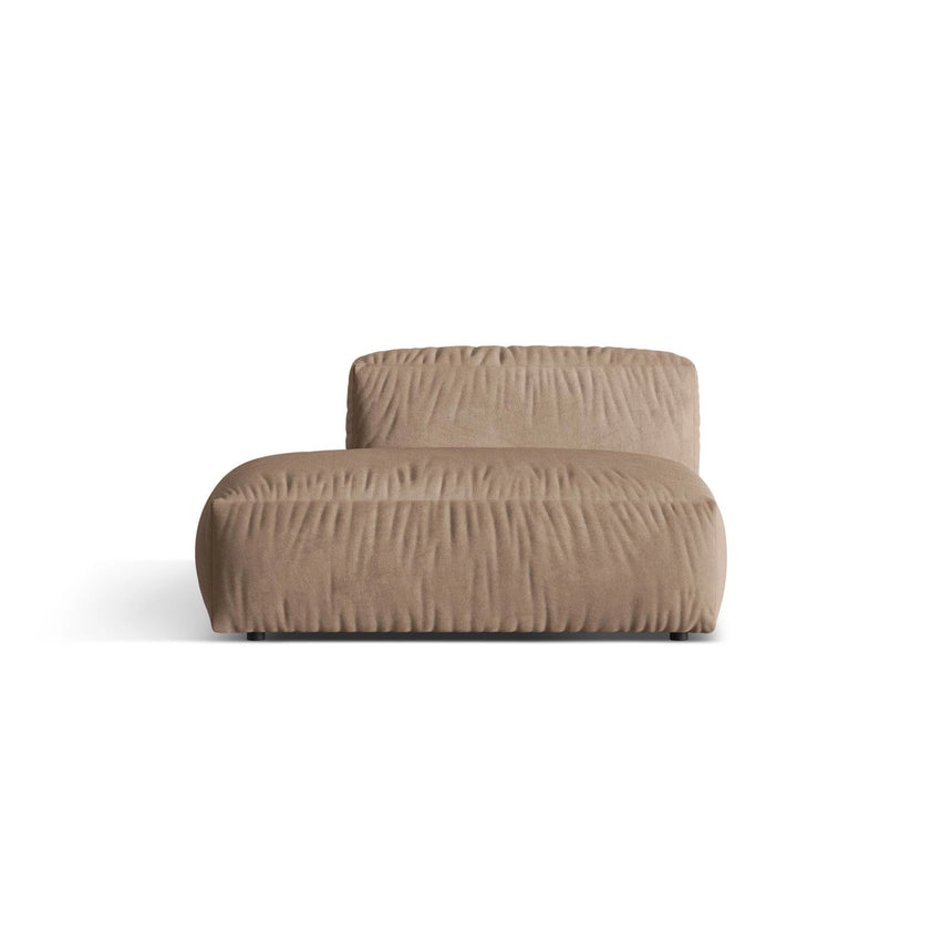 Martina Modulares Sofa Sitzelement, Linke Seite, aus Samt in Dunkelbeige (Vogue 3), 133x106 cm von Micadoni – Bild 1