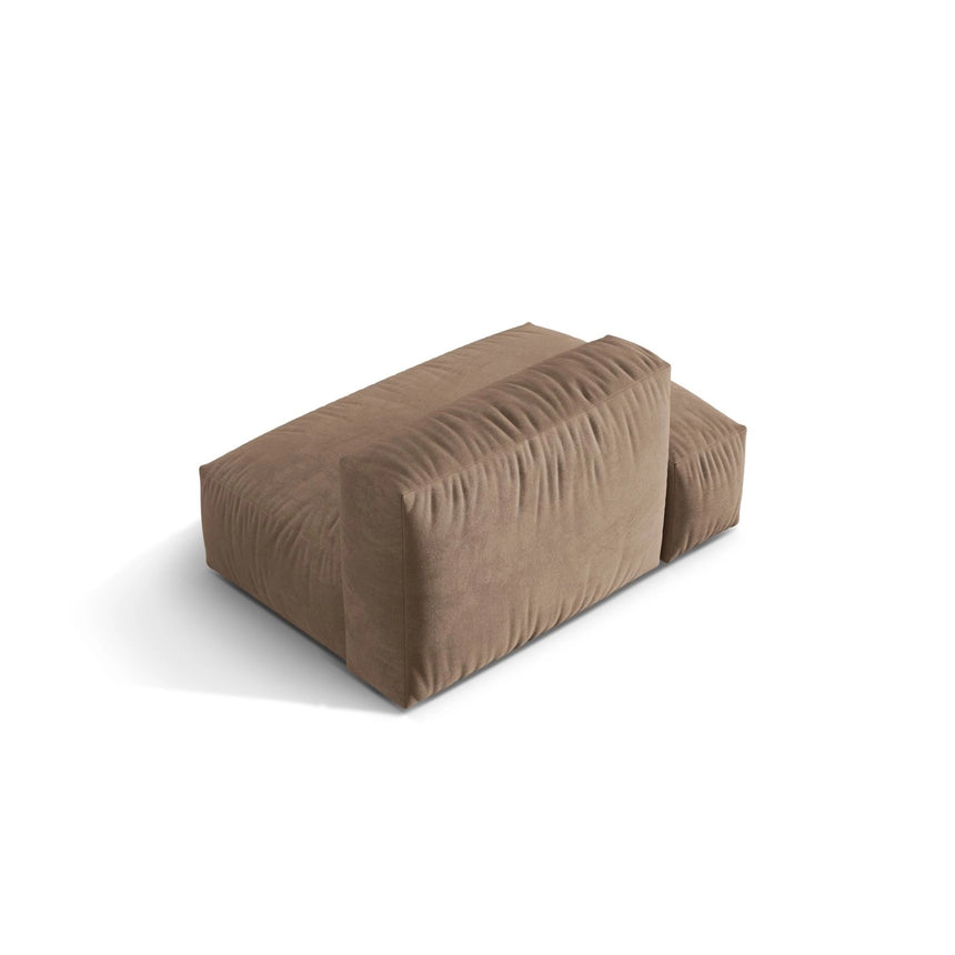 Martina Modulares Sofa Sitzelement, Linke Seite, aus Samt in Dunkelbeige (Vogue 3), 133x106 cm von Micadoni – Bild 4