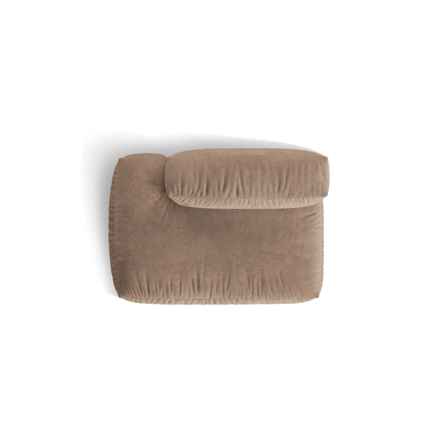 Martina Modulares Sofa Sitzelement, Linke Seite, aus Samt in Dunkelbeige (Vogue 3), 133x106 cm von Micadoni – Bild 5